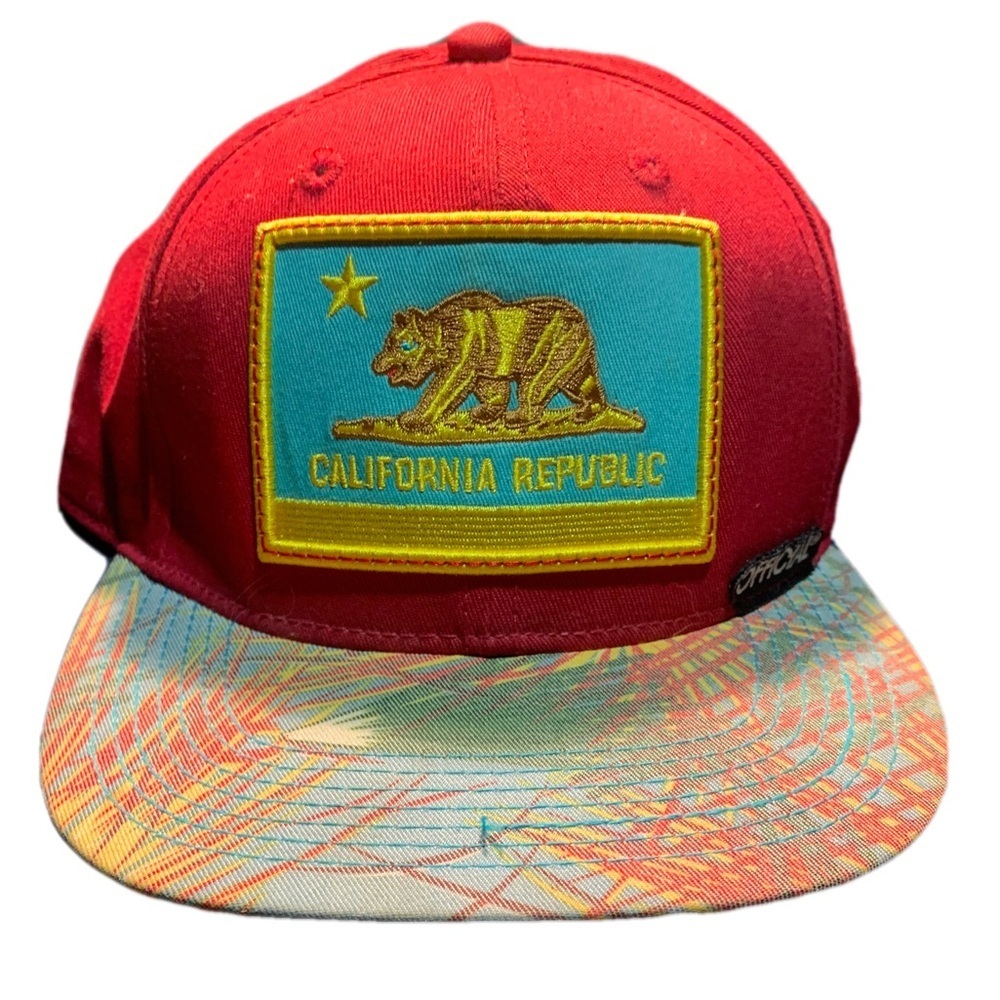 Official California Republic Snapback Hat Multicolor Brim